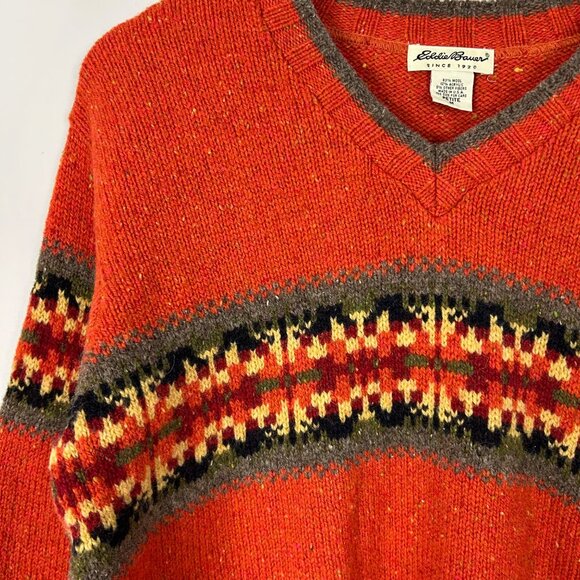 Eddie Bauer Vintage V-Neck Sweater - Picture 2 of 4